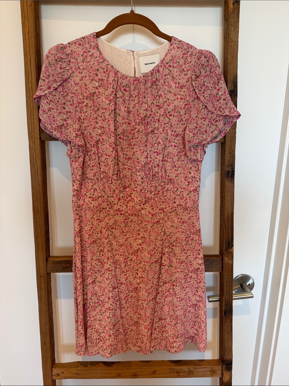 Reformation Pink Floral Lula Mini Dress